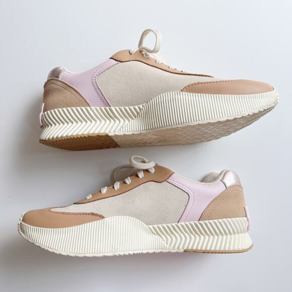 Sorel Pink Tan Leather Ona Blvd Waterproof Low Top Sneaker Size 11 - Picture 4 of 9